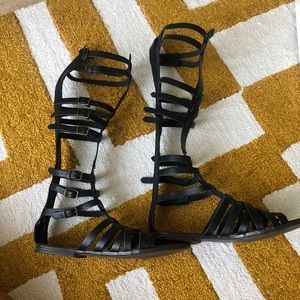 Black gladiator sandals